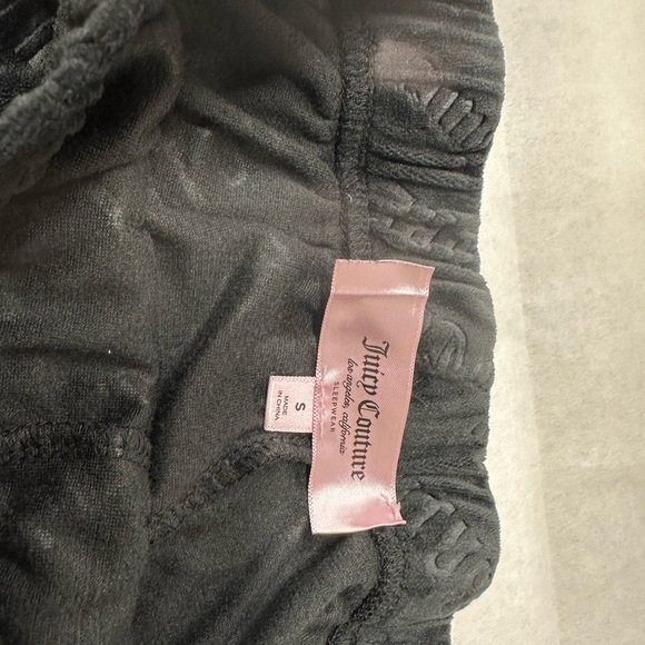 Juicy Couture Black Velour Relaxed Fit Shorts - Picture 2 of 5
